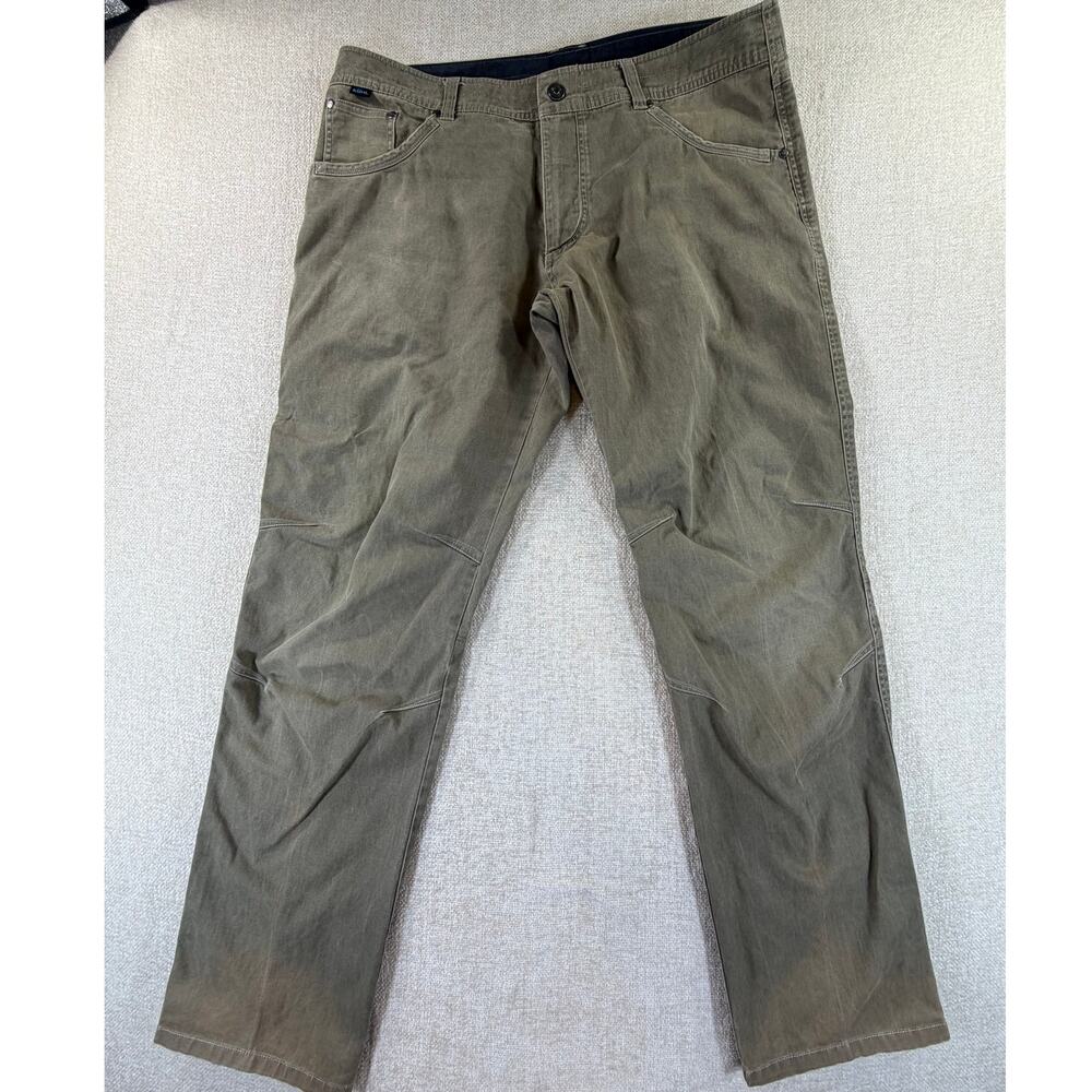 Kuhl Men's 38x34 Green Easy Ryder Patina Dye Vintage Casual Outdoor Travel Pants